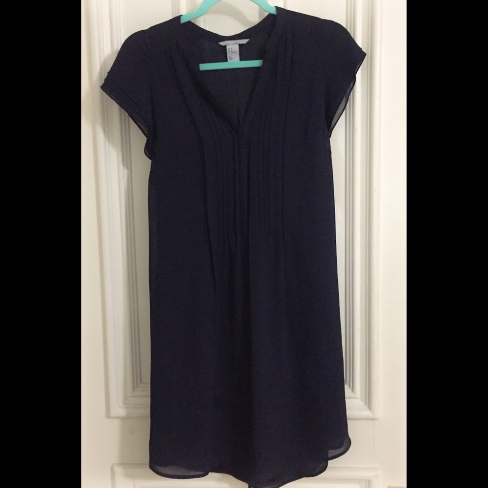 Navy Chiffon Dress